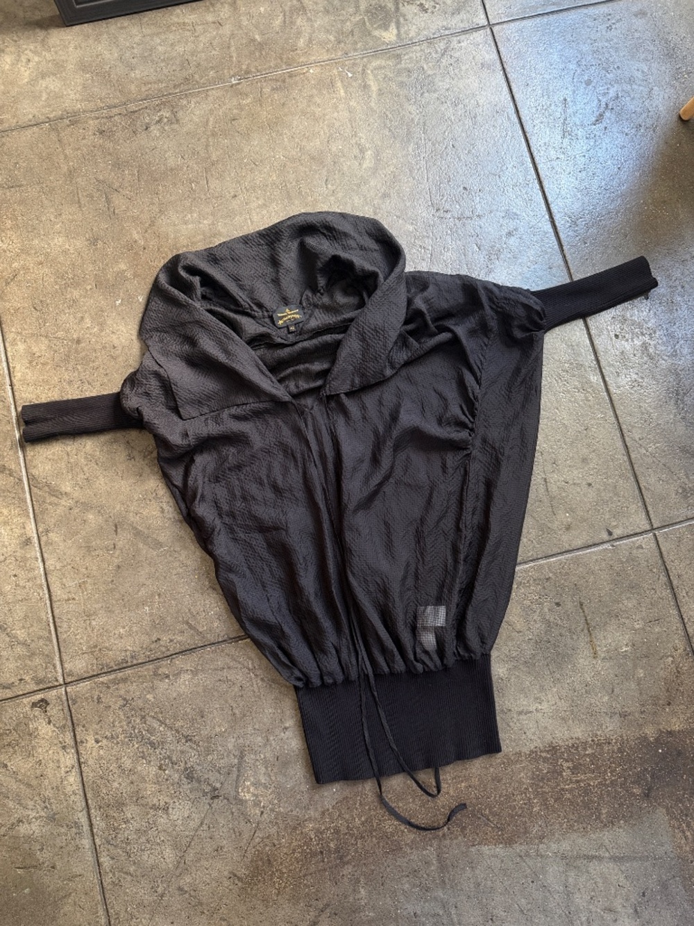 Vivienne Westwood Silk Dress Anglomania W/ ribbed cuffs and bottom and collar - Picture 8 of 13